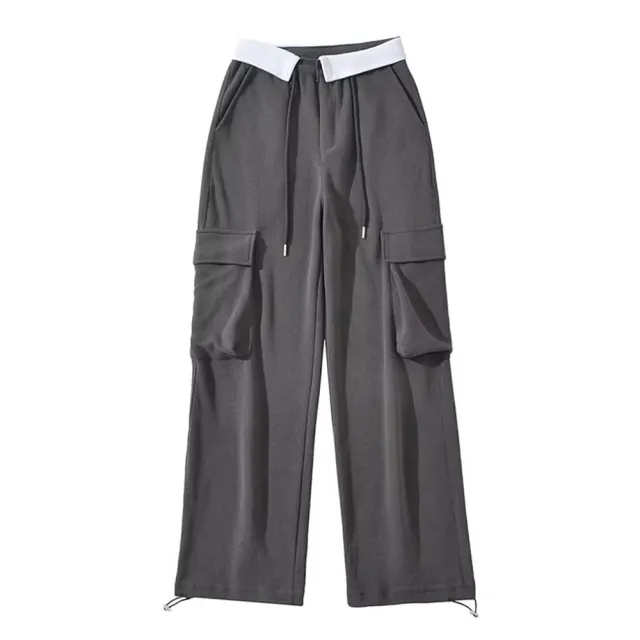 Loose Waist Straight Casual Pants For Women Charcoal - Shop at LoveMi