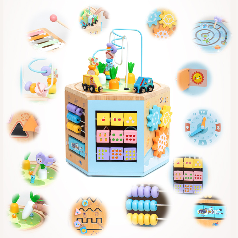 CPC CE Wooden Multi-functional Bead Maze Busy Box Treasure Chest — foto 6
