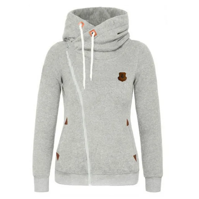 Women's Sport Cardigan Side Zipper Hoodie Gray - Shop at LoveMi