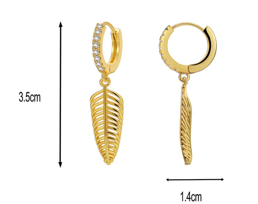 Women's Fashion Geometric Feather Earrings