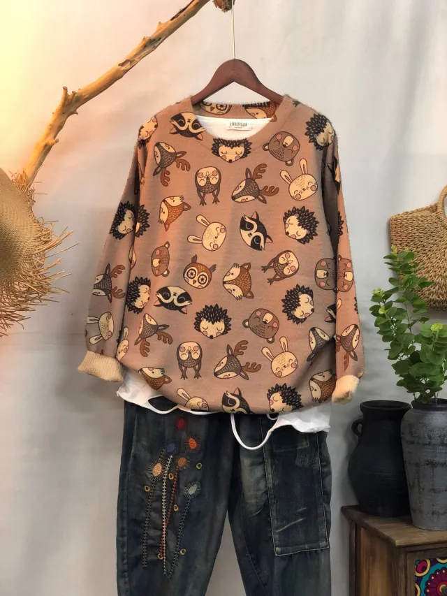 New Women's Loose fitting Round neck Sweater For Outerwear T336 - Shop at LoveMi