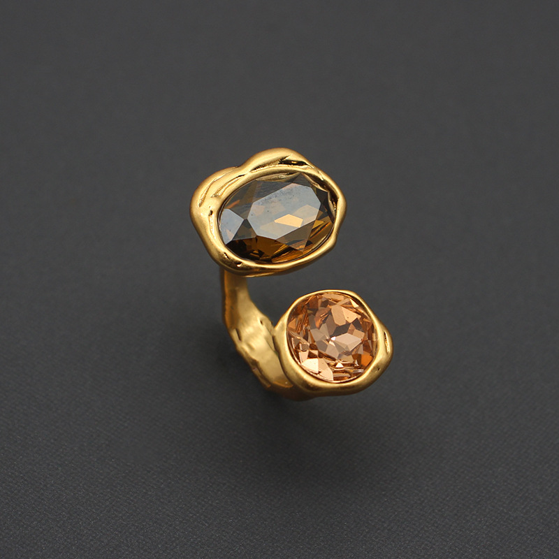 Zhonggu Rhinestone Simple Bracelet Ring Opening Adjustable Large Gem