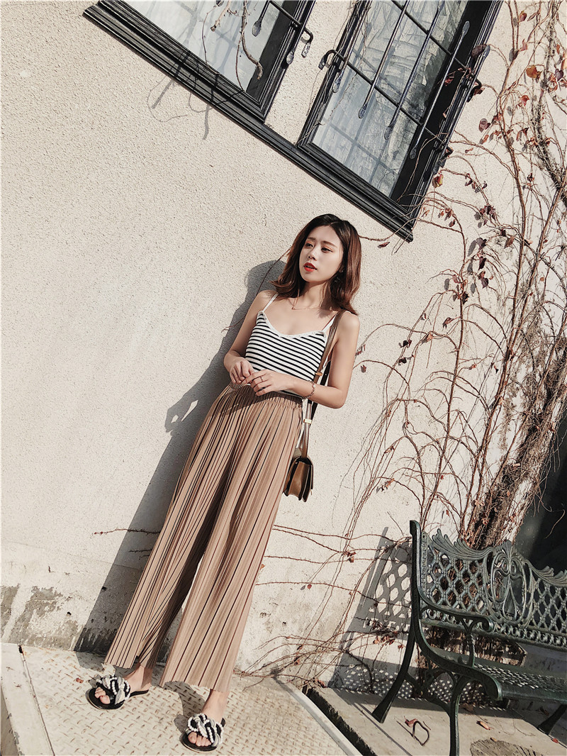 Title 25, High waist pleated chiffon wide-leg pants