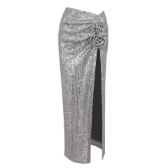 Autumn New Style Silver Dress Glitter Skirt - Silver - View 1