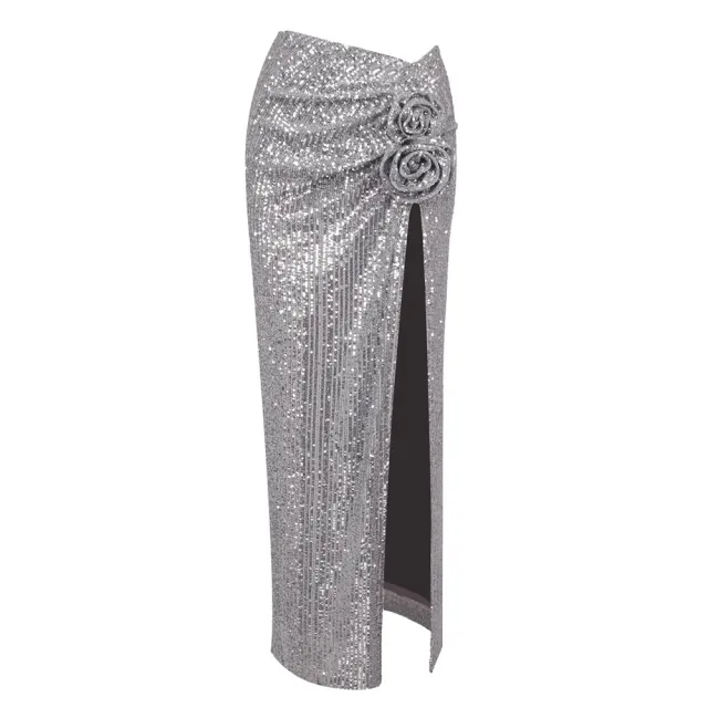Autumn New Style Silver Dress Glitter Skirt Silver - Shop at LoveMi