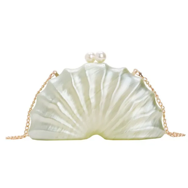Stylish Acrylic Shell shaped Clutch Bag Luxury Fashion Evening Bag Green - Shop at LoveMi
