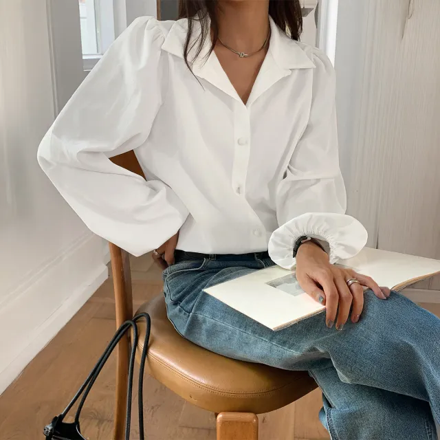 Vacation Button up Long Sleeve Shirt Jacket White - Shop at LoveMi