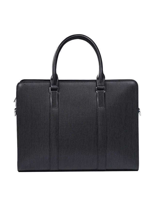 High end Business Computer Men's Cowhide Handbag Black - Shop at LoveMi