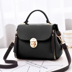 Women's Shoulder Bag European And American Fashion Lychee Pattern Portable - Black - View 1