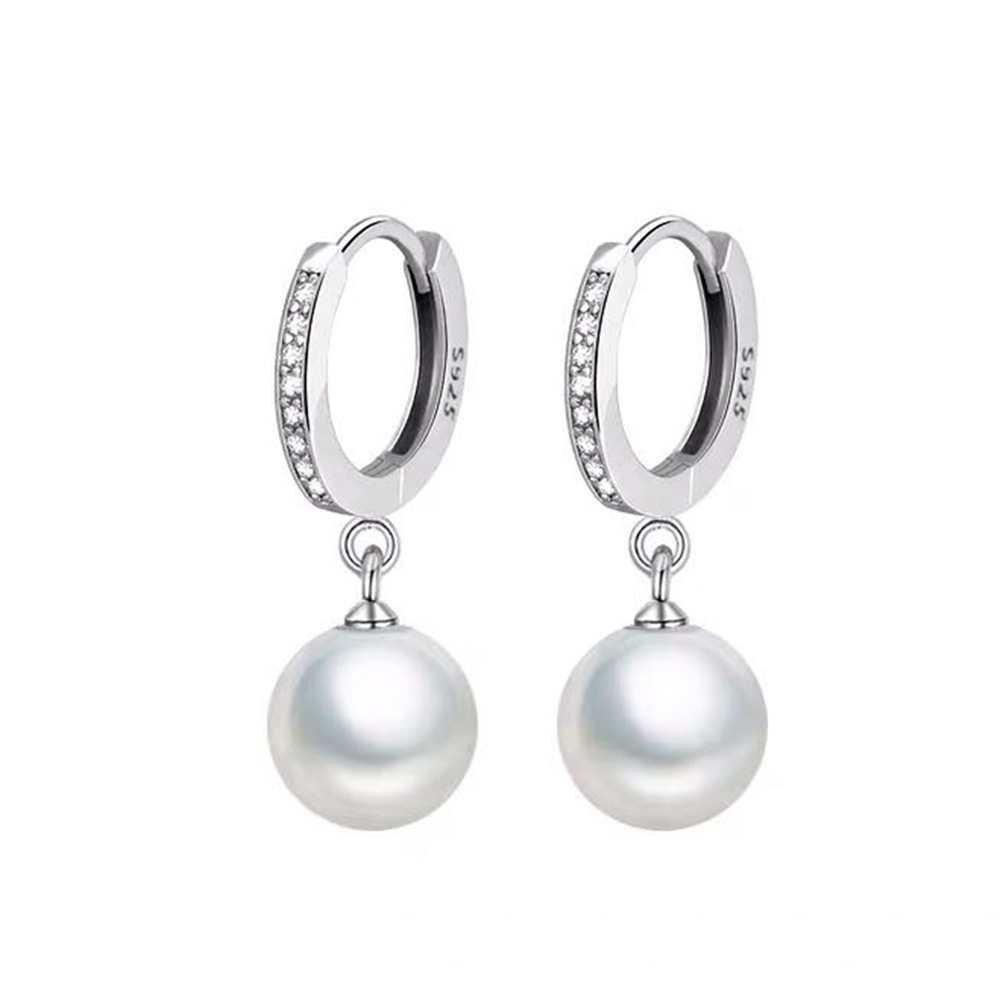 European And American Zircon Geometric Pearl Ear Far Female