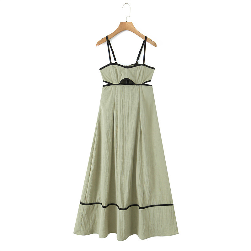 V-neck Strap Stitching Casual Dress