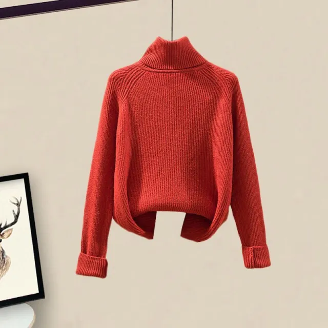 Women's Casual Sweater Haren Pants And Velvet Cotton Suit Set Red Sweater - Shop at LoveMi