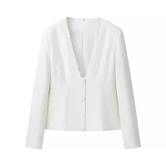 New Style Fashion Simple V-neck Casual Suit - Top - View 1