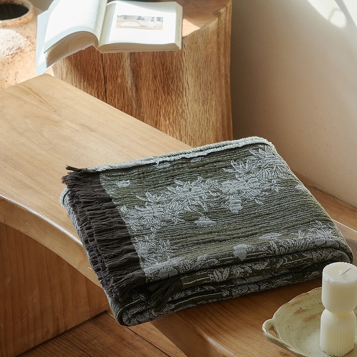 This Retro-style All-cotton Jacquard Blanket