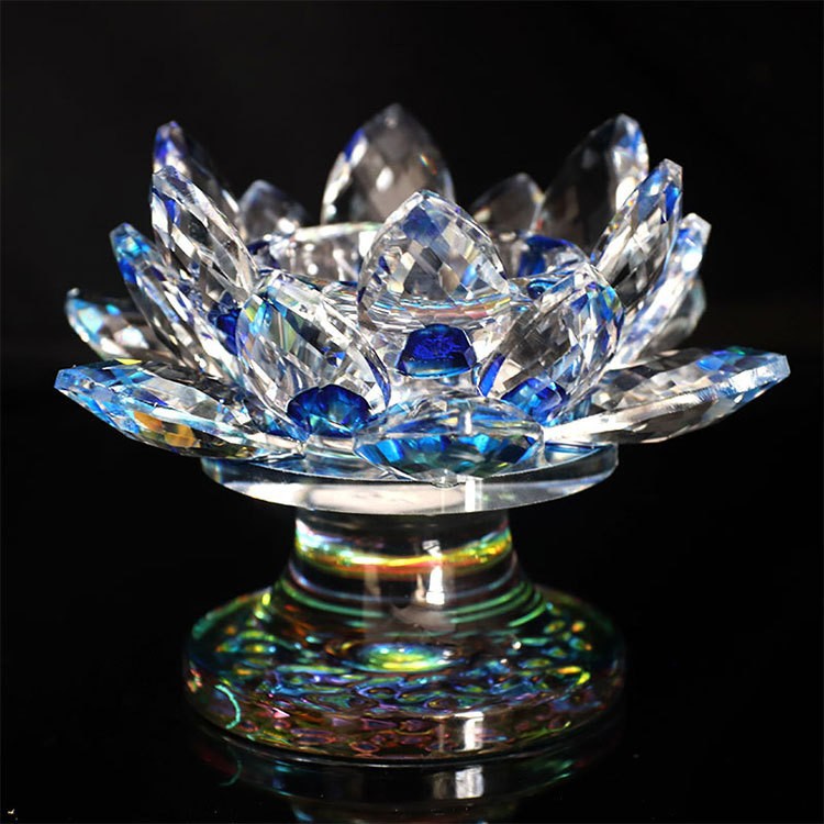 Title 1, Crystal Lotus Butter Lamp Holder Household Cand...