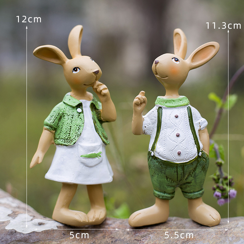 Standing Shape Rabbit Pair