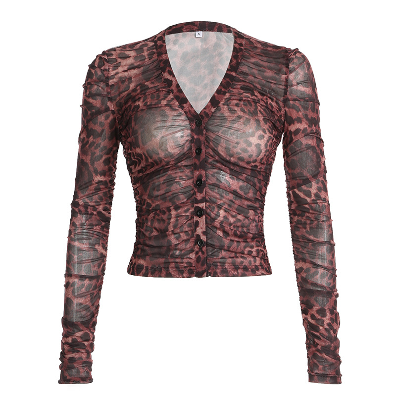 European And American Slimming Breasted Long-sleeved Top For Women