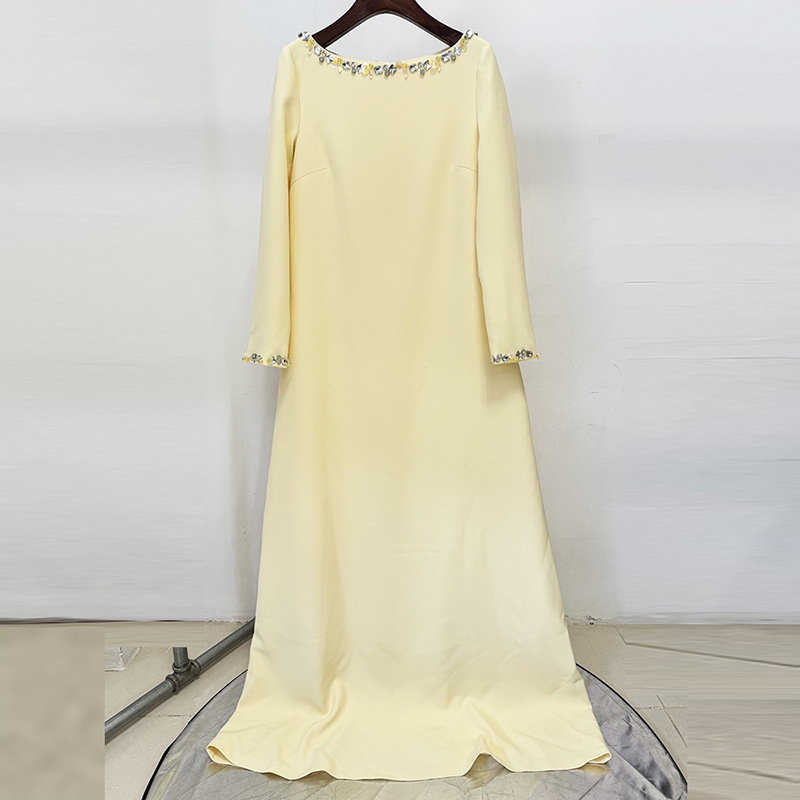 Fashionable Minimalist Beaded Loose-fitting Long Dress