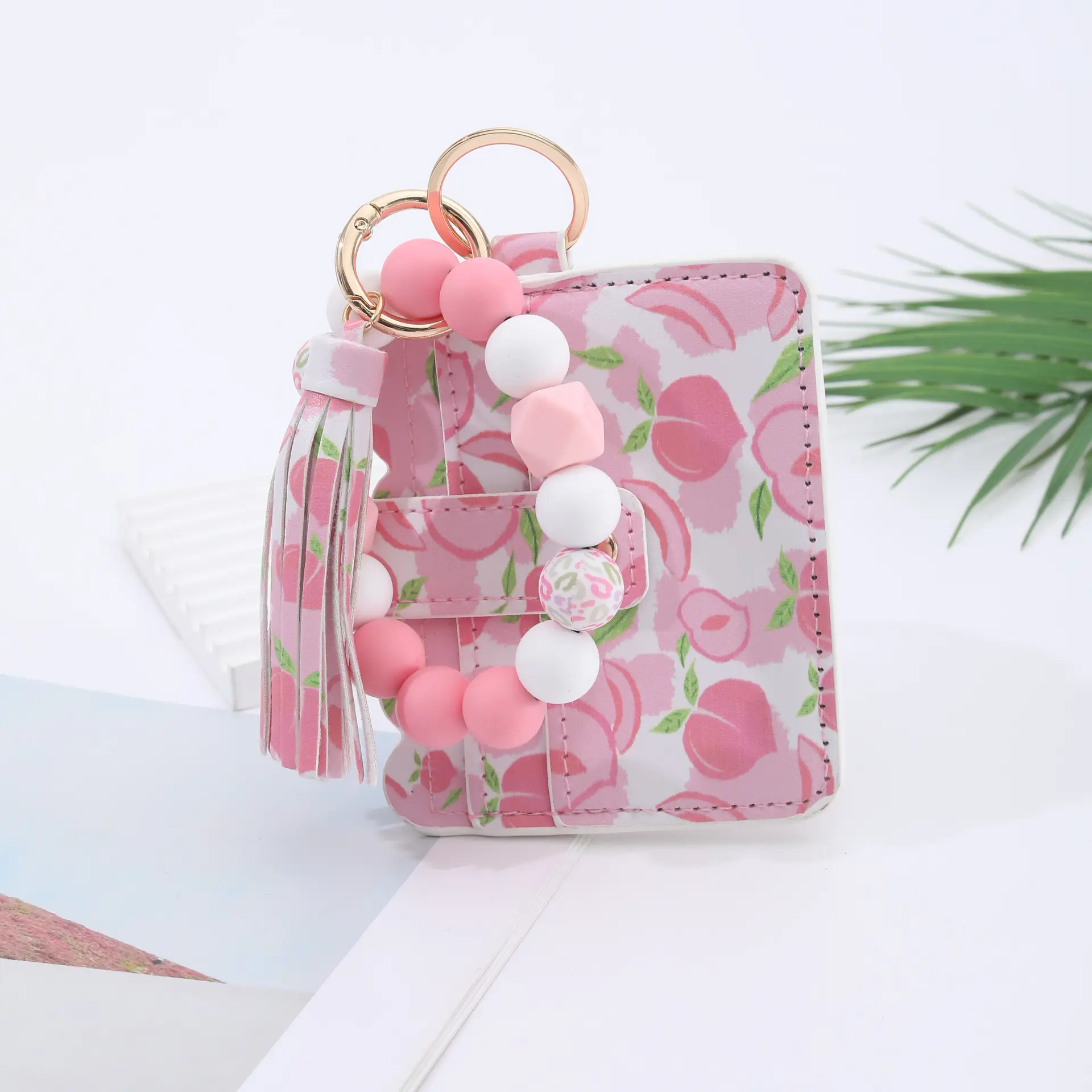Beaded Bracelet Keychain Wallet Fruit