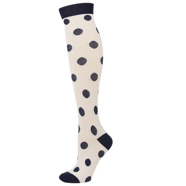 Sports Compression Stockings Multi color Men's And Women's Outdoor Running Stockings Navy Blue Dots - Shop at LoveMi