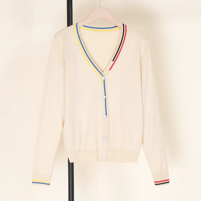 V neck Short Woolen Jacket Sweater Apricot - Shop at LoveMi