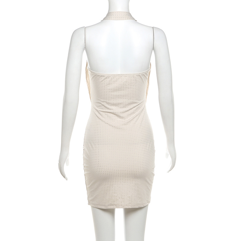 Сексуальное облегающее платье-футляр с открытой спиной и бретельками на бретельках