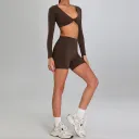 Brown Long Sleeve Shorts