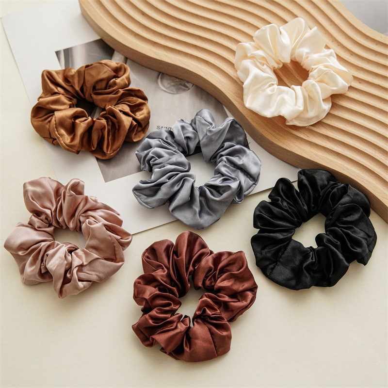 Title 1, Pure Satin Fabric Large Intestine Hair Ring Wom...