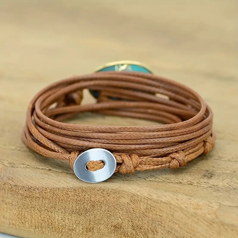 Retro-style Fashionable And Creative Turquoise Womens Braided Bracelet