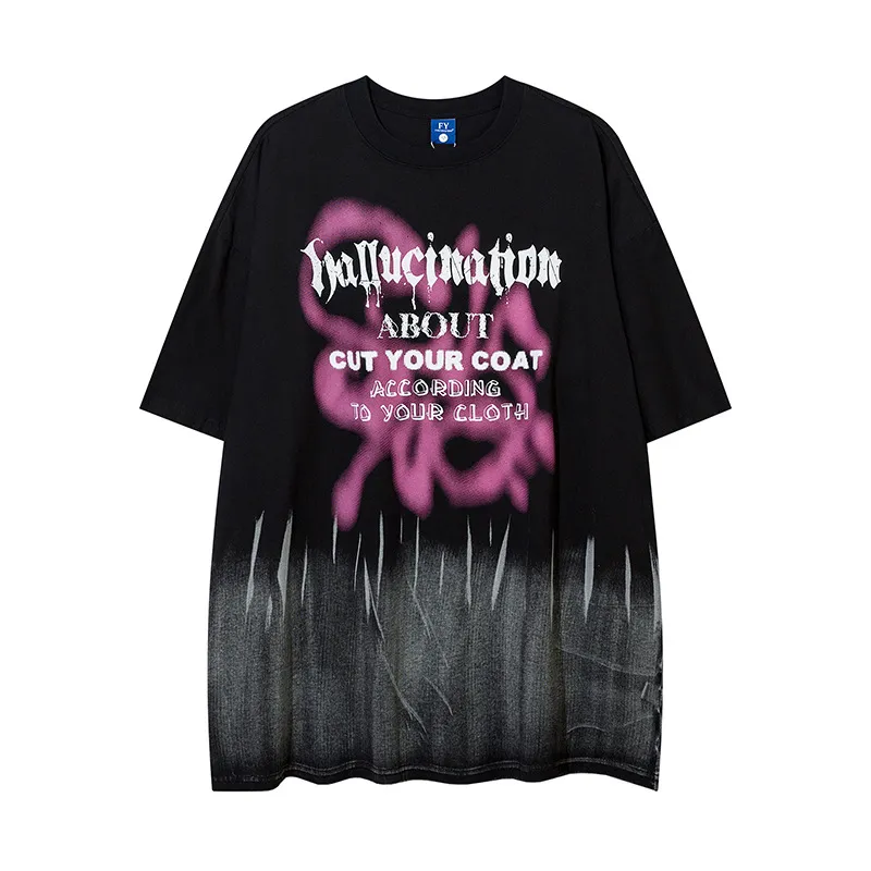 Abstract Pattern Gradient Loose Men's Top