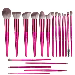 18 Brilliant Red Makeup Brushes Suit In Stock Logo-free Beauty Tools Long Handle Makeup Brushes - 18Pcs Makeup Brushes - View 1