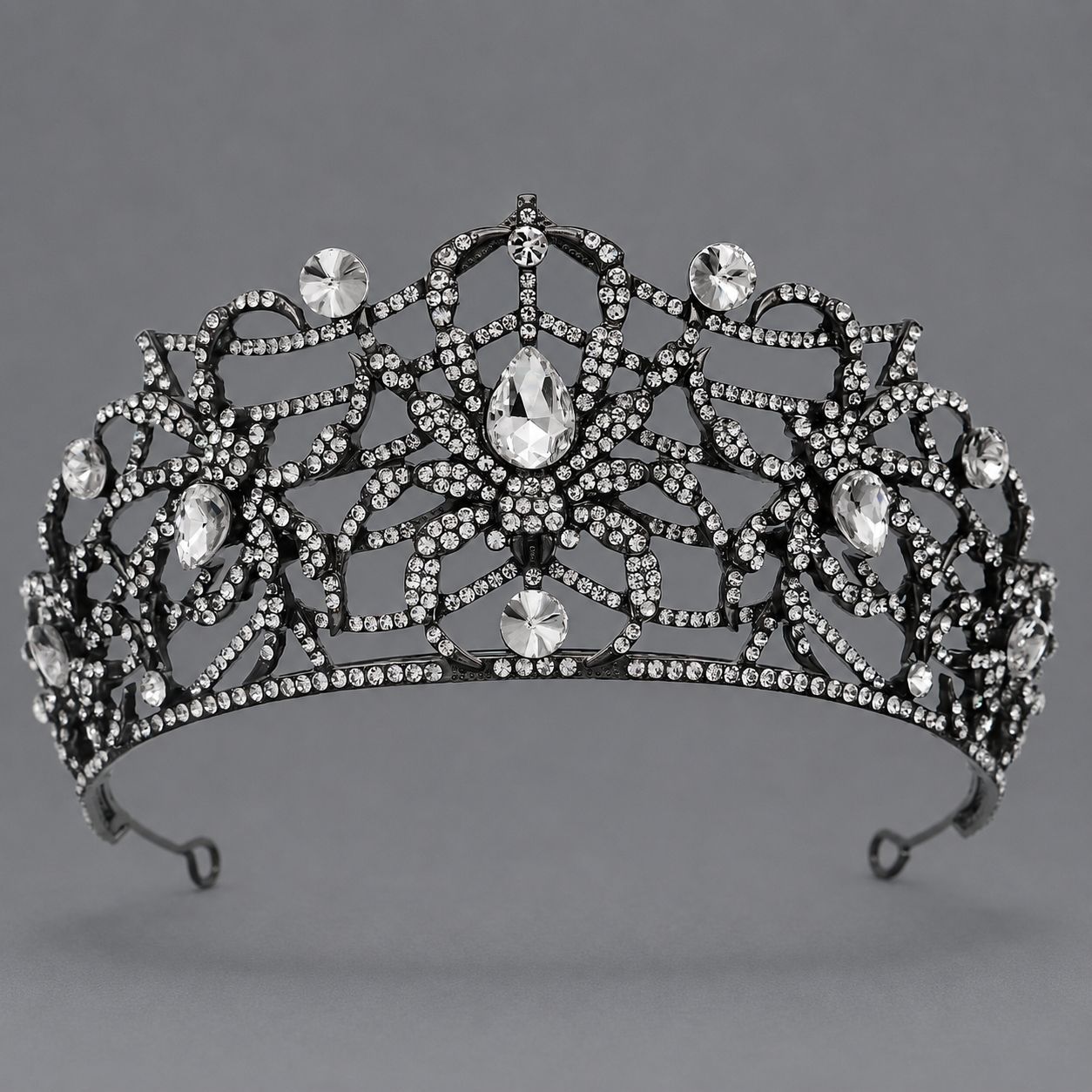 Dark High-end Alloy Rhinestone Crownstylish Headpiece — foto 3