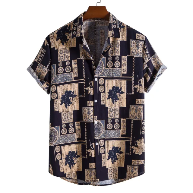 Plus Size Men's Fashion 3D Digital Printing Top 2 Colors M - Shop at LoveMi