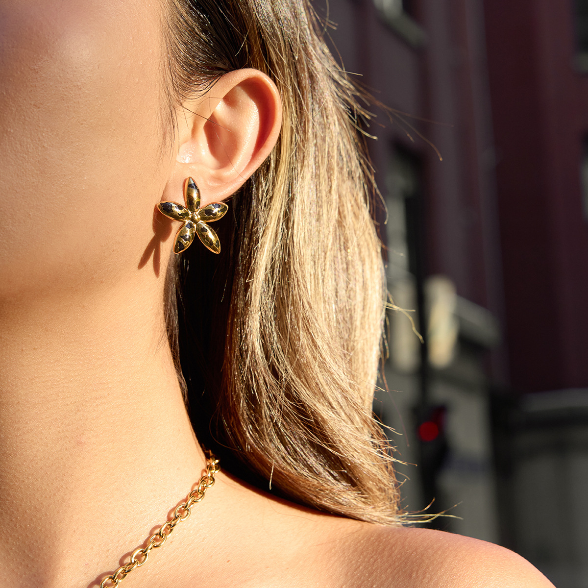 Leopard-Print Floral Statement Earrings In Dripping Oil Style Made Of Stainless Steel - Jewelry & Watches