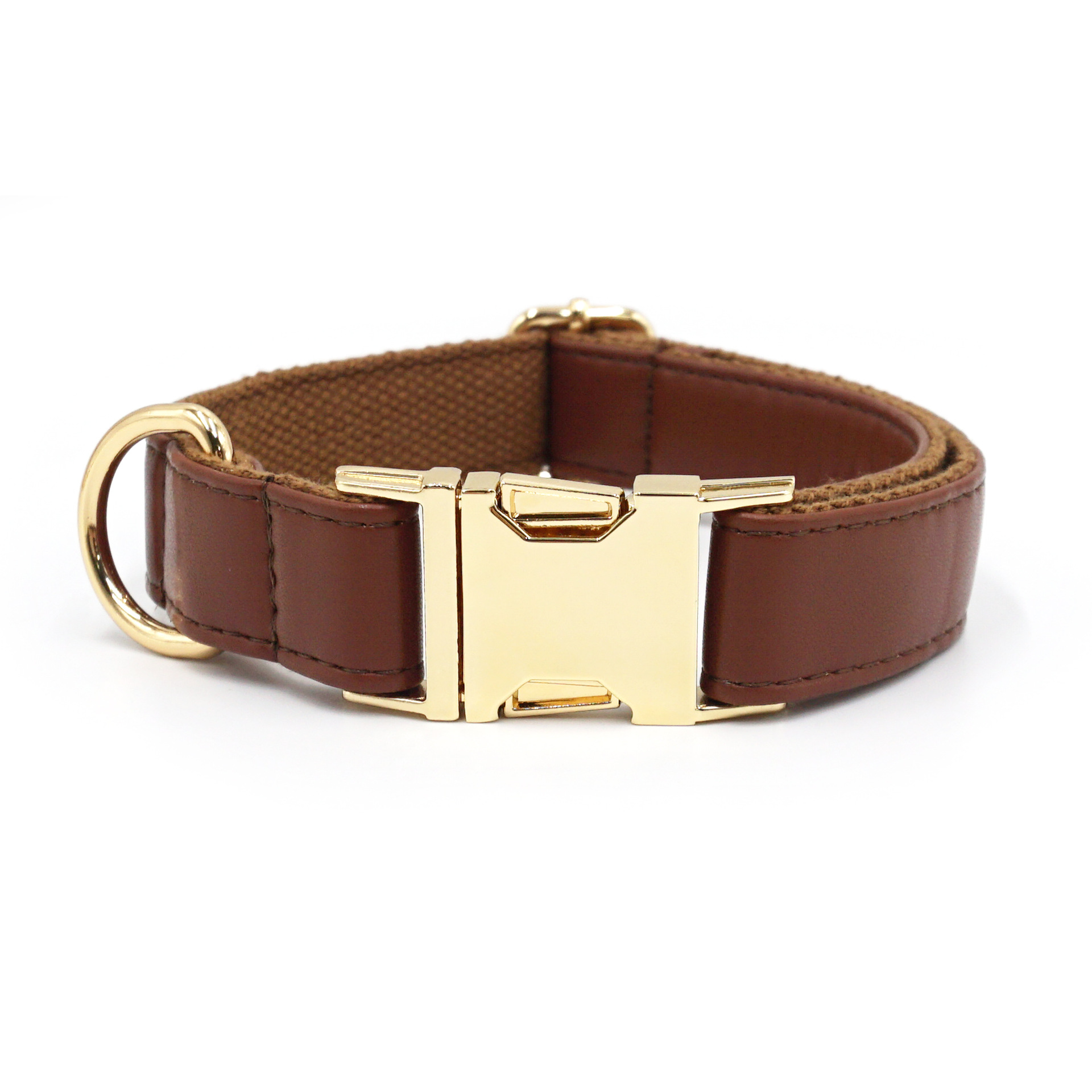 Dark Brown Leather Dog Collar