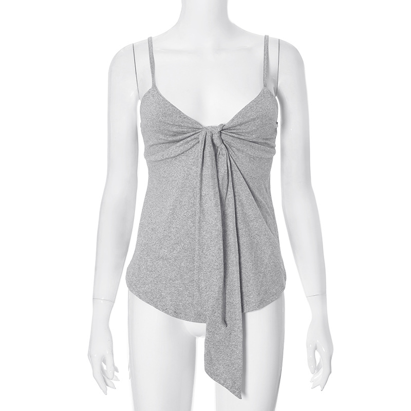 Fashion New Solid Color Sling Top For Women Gray - Shop at LoveMi