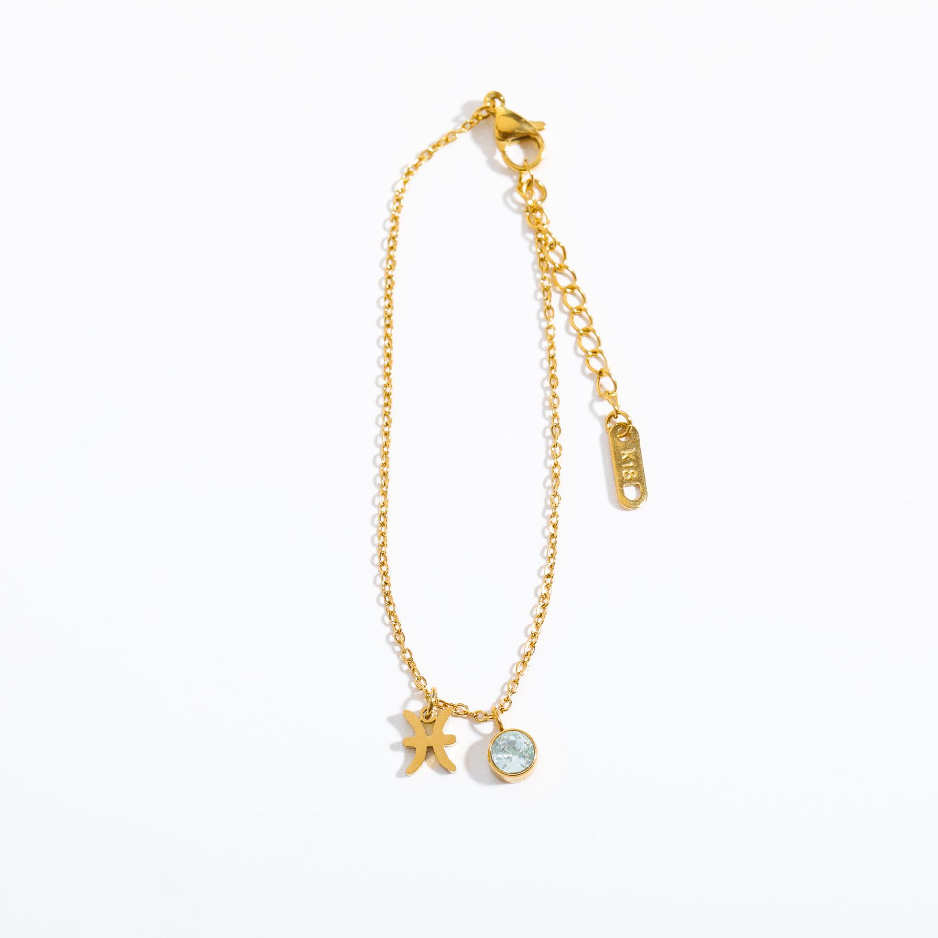 Stainless Steel Women's Twelve Constellation Birthstone Bracelet