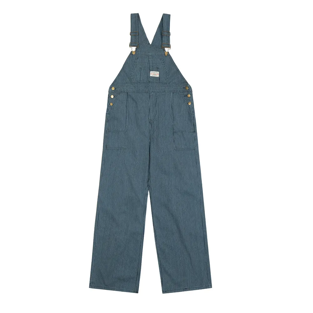 Vertical Stripes Working Bib Top Pants Men