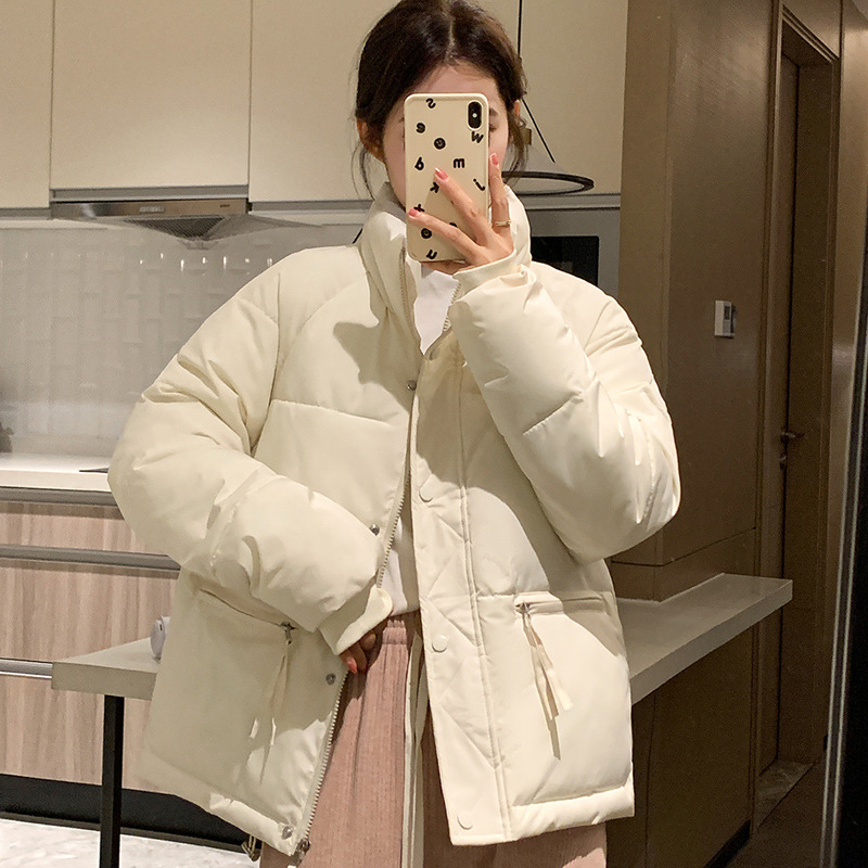 Stylish Thickened Stand-collar Coat For Petite Students