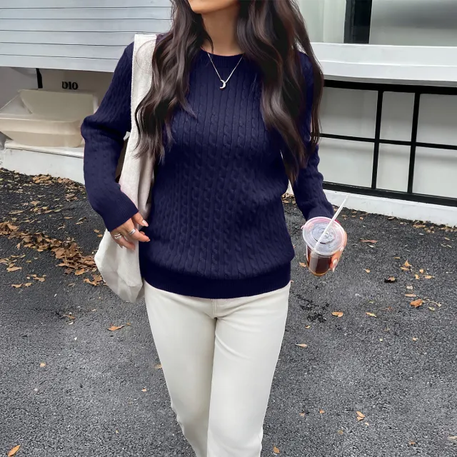 Long Sleeve Sweaters Women's Clothing Navy - Shop at LoveMi