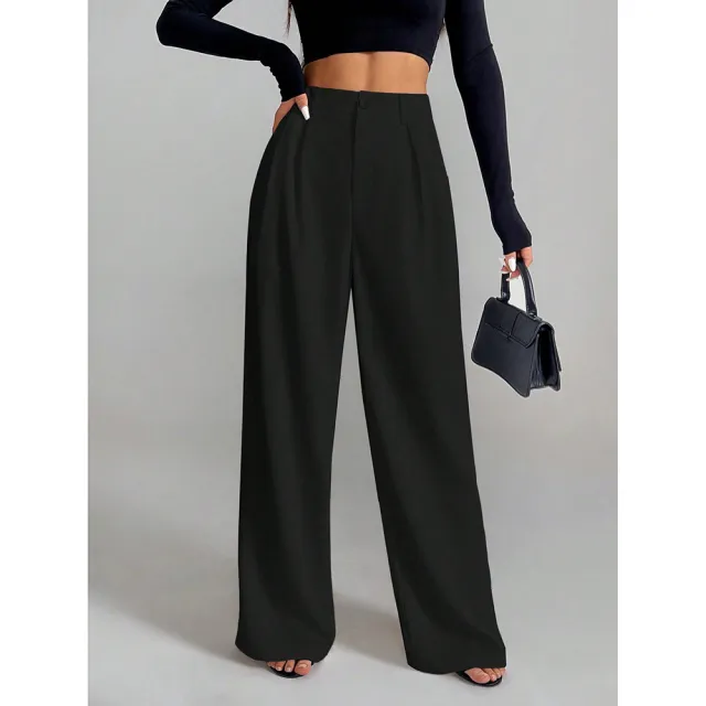 Fashion Casual Women's All matching Straight Pants Black - Shop at LoveMi