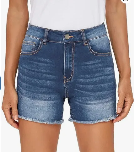 Summer High Waist All match Slim Fit Tassel Women's Denim Shorts Dark Blue - Shop at LoveMi