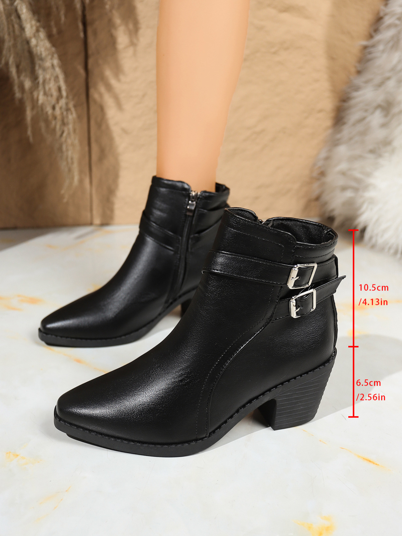 Sarah Express Buckle Ankle Boots Lifestyle