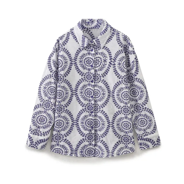 European And American Style Printed Floral Embroidered Top - Shop at LoveMi