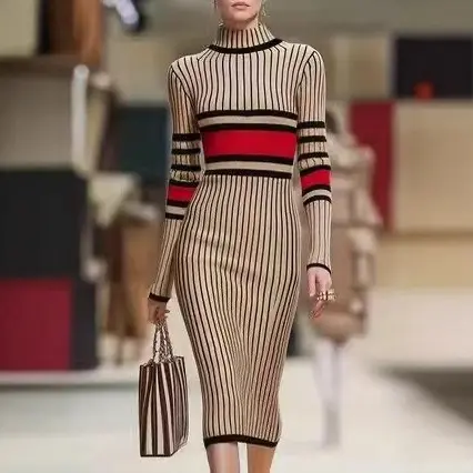 Sexy Slim-fit Mock-neck Bottoming Skirt