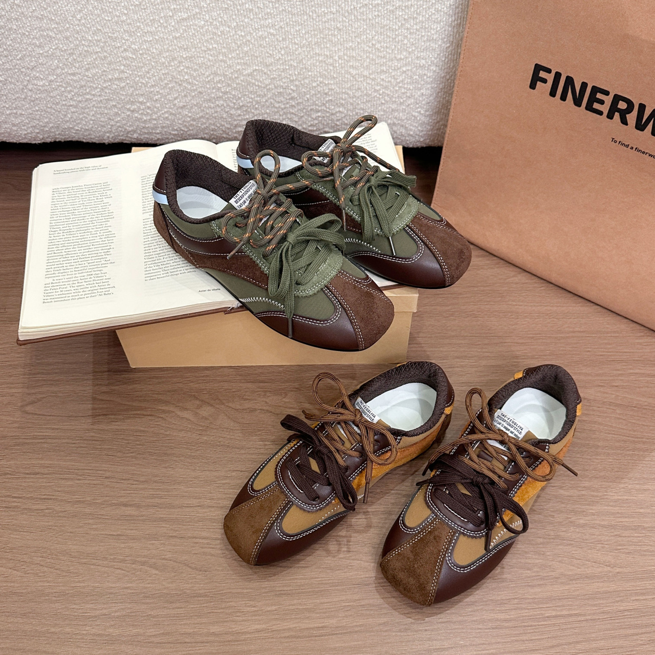 Retro Color-block New Arrival Brown Sneakers