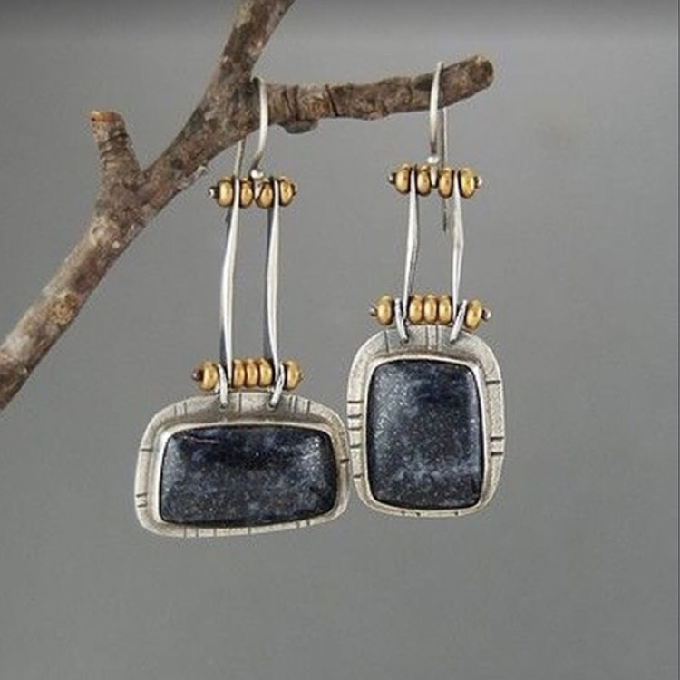 Black Dripping Oil Irregular Earrings Men And Women