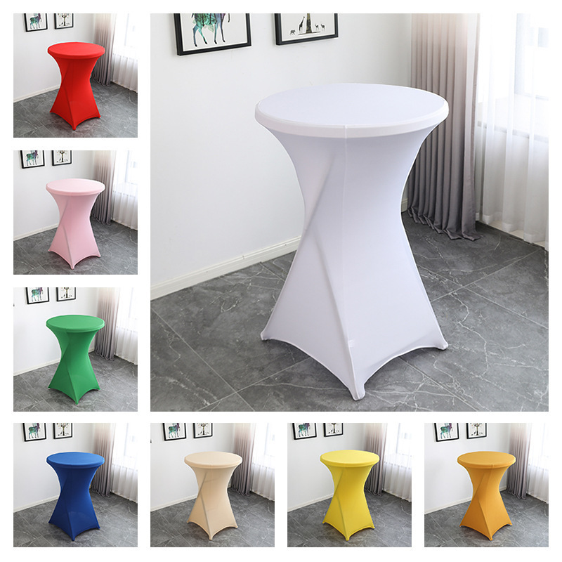 Modern Decorative Solid-Color Polyester Round Stretch Table Cover