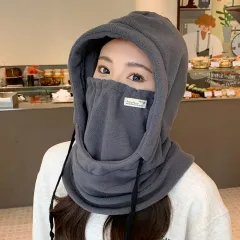 Hat Cycling Winter Women's Windproof Outdoor Thickened Warm - Dark Gray - View 1