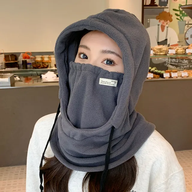 Hat Cycling Winter Women's Windproof Outdoor Thickened Warm Dark Gray - Shop at LoveMi